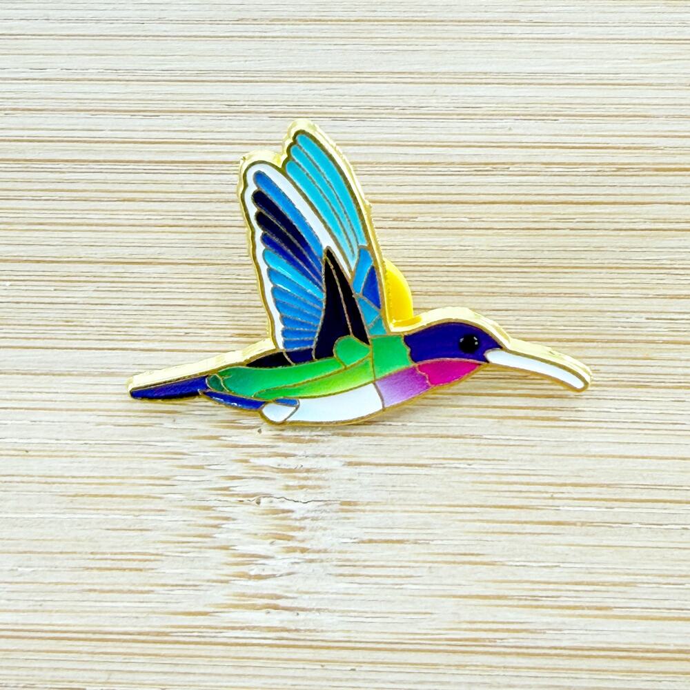 Hummingbird Enamel Pin - Picture 2 of 4